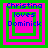 Four identical pixelated text-based images arranged in a , each displaying "Christina loves Dominic" with layered green and pink borders