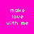 Four display 'make love with me' text on pink background, each highlighting one word in blue. The top-left and bottom-right show all words unhighlighted; the top-right highlights 'make'; the bottom-left highlights 'love'; the bottom-right highlights 'with me'