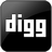 Pixelated grayscale icon with rounded corners displaying the lowercase text 'digg' in bold white letters against a dark gradient background.