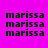 nine identical 'marissa' text blocks on a bright pink background, with green rectangular overlays shifting across and