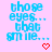 Pixelated blue text on pink background with red heart symbol, showing identical static content across observations.