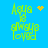 A blue background displays four identical green pixelated text blocks reading "Aqua is always loved" with varying yellow pixel symbols above each block.