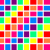 A static grid of 10x10 colored squares arranged in a uniform pattern with white lines separating each cell.