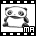 A black-and-white animated sequence shows a cartoon panda-like character in various poses, including standing upright, leaning forward, and lying down.