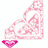 Pixelated pink heart-shaped frame with a small magenta heart below, containing partial text reading 'ROXY Heart of Sur' on the right side.
