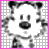 A 49x49 pixel animated buddy icon featuring a grayscale cartoon dog with pink grid accents, displayed as two sequential frames in a contact sheet layout.