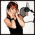Animated contact sheet of three AIM buddy icon frames showing a woman with brown hair in different poses and an "INSTANT STAR" logo, all within a 50x50 pixel grid layout.