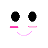 Pixelated face icons in a display varying expressions with pink, black, and blue elements on white background