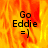 Animated icon with fiery background displaying 'Go Eddie =)' text, showing subtle pixel changes across frames.