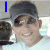 A 2x2 contact sheet of a pixelated animated buddy icon showing three frames with a person wearing sunglasses and a cap, blue text "I", a blue heart symbol, and the name "Chris" in one frame.