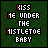 Animated pixel art displays 'KISS ME UNDER THE MISTLETOE BABY' text with red lettering on a dark green background, showing sequential color changes in the letters.