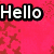 four colored with pixelated text: red with "Hello," black with "howare," purple with "you," and green with question marks