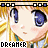 A 4-frame animated contact sheet of a pixelated anime-style character with blonde hair and blue eyes, displaying subtle facial expression changes across frames.