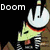 Animated pixel art of a cartoon character with a large white head, yellow face, and striped body holding a glowing object, with text overlays changing across frames.