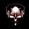 Animated contact sheet of a stylized skull wearing headphones, showing 14 frames across four rows with varying angles and expressions against black background.