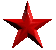 Red star-shaped icons in various sizes and orientations displayed on a gray background.