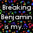 Pixelated image with text overlays and a photo of two people, featuring stained-glass-like background elements.