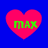 Four pink heart shapes on a blue background, each containing green text reading 'MAX' with varying pixelation levels.