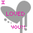 Gray heart-shaped icon with dripping effect, displaying text "I LOVED YOU?!" in varying colors across observations.