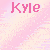Pink and white pixelated background with repeated text elements including 'Kyle', 'Cheryl', 'Forever', 'Together', 'Since', and date ranges.