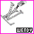 Pixelated grayscale figure in dynamic pose with 'WENDY' text below, framed by bright pink border; left frame shows black-and-white text, right frame shows pink text.