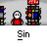 Animated contact sheet of a pixel art character in red shirt interacting with colorful blocky structures, showing sequential motion frames from 0 to 23.