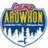A four-quadrant displays pixelated text and a shield-shaped emblem with 'ARROWHON' and a red 'B' on top