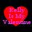 Red heart-shaped icon with pink text "Kelly Is My Valentine" on black background, showing pixelated animation changes.