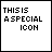 25 pixel-art icons with text changes , featuring 'THIS IS A SPECIAL ICON', 'IT HAS EYES', 'THEY CAN SEE YOU', and 'YOU'RE A SLOW TYPER' in black or multicolor fonts on white backgrounds