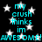 Black background with white stars and cyan text repeating 'my crush thinks im AWESOME!AWESOME!' in a pattern