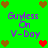Green background with brown and red heart icons surrounding purple text reading "Guyless On V-Day" in four quadrants.