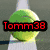 Four distinct buddy icons arranged in a , each with a green tennis ball and red text overlay