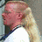 five pixelated images showing a person with long hair in various poses and angles, including side profiles and front views, alongside a central logo reading "mullet mania"