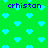 Green background with cyan pixel hearts and blue text 'crhistan' repeated four times in a pattern