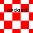 Red and white checkered pattern with four instances of the text 'asdasd' in black pixelated font across different sections of the image.