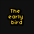 A static image with four : top-left text, top-right bird, bottom-left text, and bottom-right worm