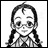 Black-and-white pixelated image of a girl with braided hair and a checkered shirt, next to text reading "Anime IM" and "COM" on a black background.