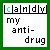 nine shows a sequence where the green highlight shifts across 'candy' and 'my anti-drug', with one missing