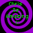 Four identical purple and black spiral patterns with green text reading 'Chris Is Amazing :)' arranged in a