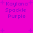 Pixelated text reads 'Kayland Spackle Purple' on a bright magenta background with scattered light purple stars.
