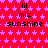 Red background with pink star pattern, repeating text "lil miz sunshine" in black pixelated font across three