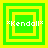 Four green and yellow square frames with white text *Kendall* in the center, each frame showing a different nested square configuration.