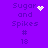 Purple background with repeated text "Sugar and Spikes #18" and four distinct white pixel animations: a heart, a starburst, a scattered dot pattern, and a small cluster of dots.