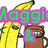 Animated pixel art of two yellow bananas with faces, one holding a brown coffee mug, with changing text overlays and color variations.