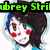 Pixelated cartoon character with dark hair, blue highlights, red cheeks, and brown eyes, shown in multiple poses with text above and below.