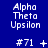 Blue background with white text reading "Alpha Theta Upsilon" and "#71" in three , each showing sequential animation frames of symbols changing from plus to asterisk to multiplication sign