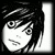 Six- of black-and-white anime-style character faces with varying eye expressions and a stylized 'L' symbol in the bottom-right