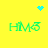 Yellow background with green 'HIM5' text in four corners, blue heart and starburst symbols at top center and top right.