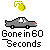 Gray car with red taillights and white headlights appears in with yellow clock-bomb icons above and below, text 'Gone in 60 Seconds' beneath each car