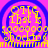 Yellow text "OMG That Is" and "shock" on pink background with blue spiral, repeated in four quadrants with slight pixel variations.